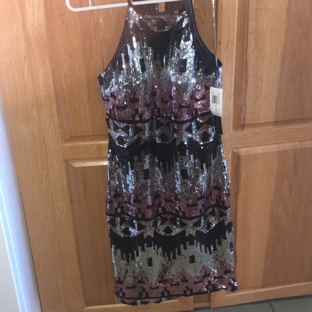 Sequin Dress Aztec Design